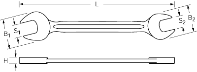 超薄型开口扳手 8件装 NO23800(图2) 超薄型开口扳手 8件装 NO23800(图2)